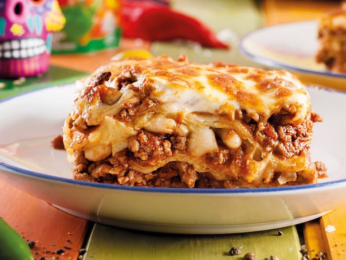 Lasaña de carne a la mexicana
