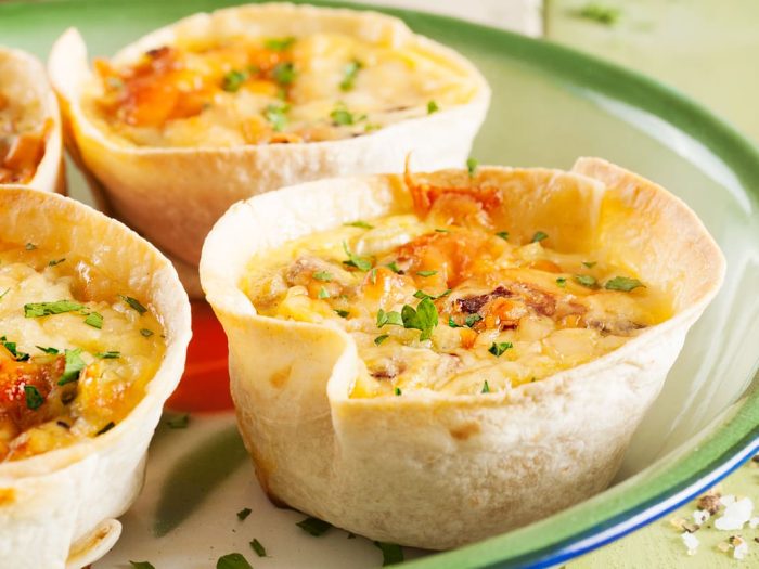 Mini quiche de champiñones y tocino