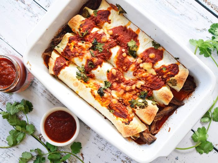 Enchiladas de carne mechada